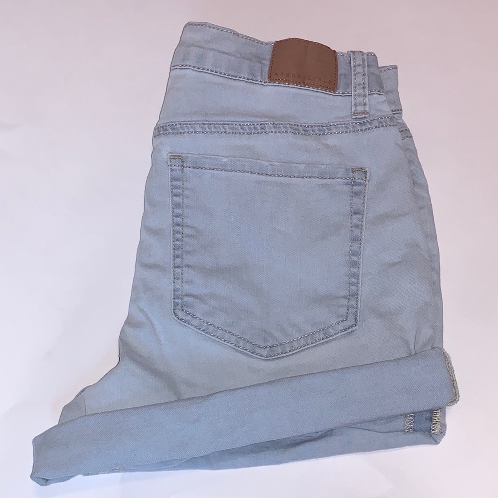 Aeropostale high waisted light wash denim shorts